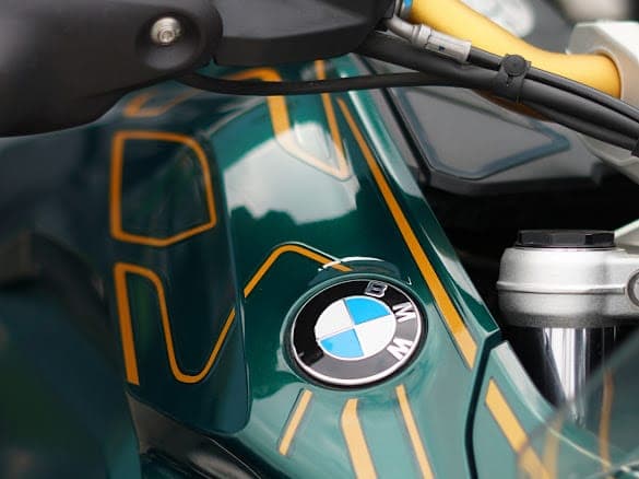 BMW motorcycle tank detail