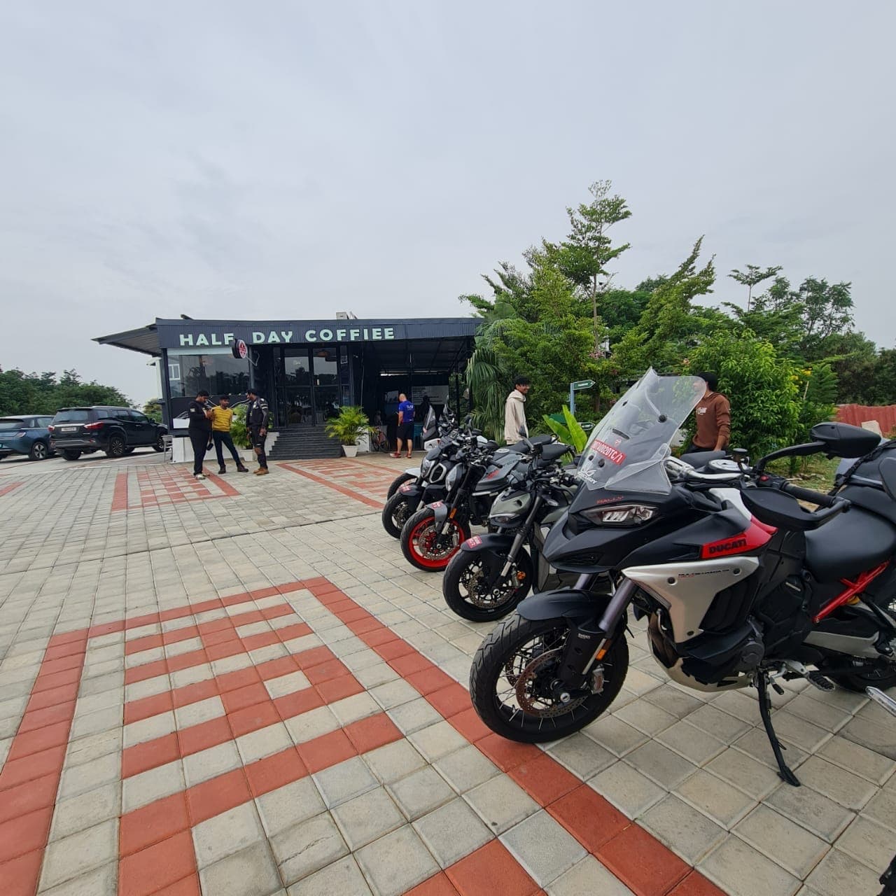 Motorcycles at HalfDay Coffiee