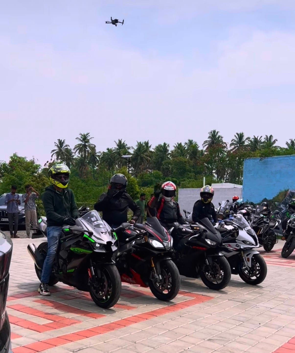 Group ride gathered at the waypoint
